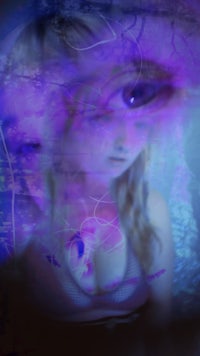 an image of a girl with a purple eye